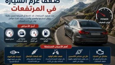ضعف عزم السيارة في المرتفعات